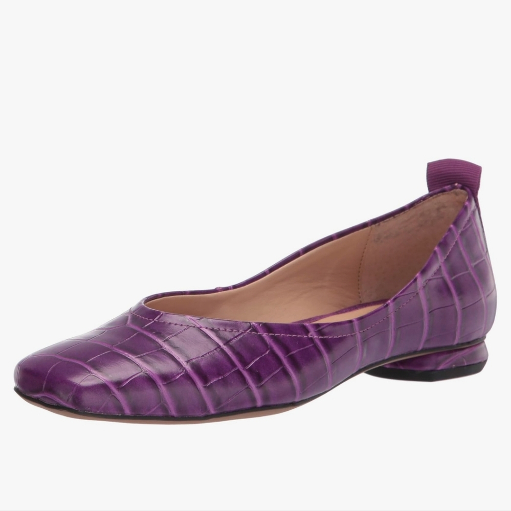 Franco Sarto Purple Croc-Embossed Women's Flats Size 8M